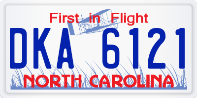 NC license plate DKA6121