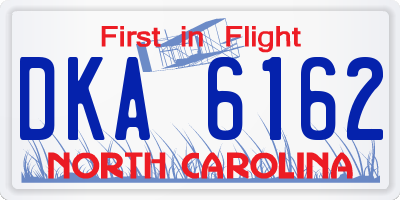 NC license plate DKA6162