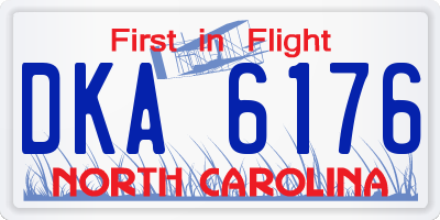 NC license plate DKA6176