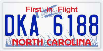 NC license plate DKA6188