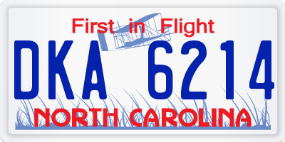 NC license plate DKA6214