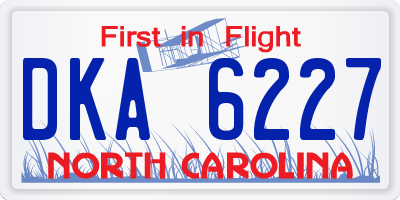 NC license plate DKA6227