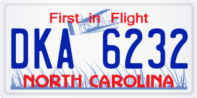 NC license plate DKA6232
