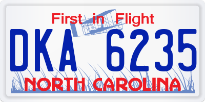 NC license plate DKA6235