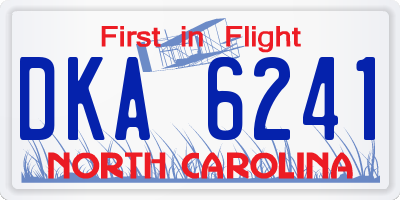 NC license plate DKA6241