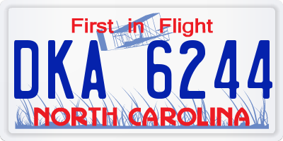 NC license plate DKA6244