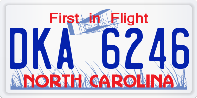 NC license plate DKA6246