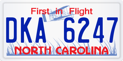 NC license plate DKA6247