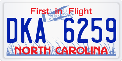 NC license plate DKA6259