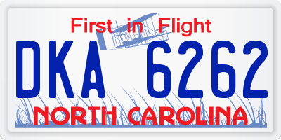 NC license plate DKA6262