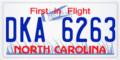 NC license plate DKA6263