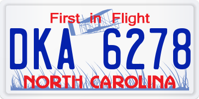 NC license plate DKA6278