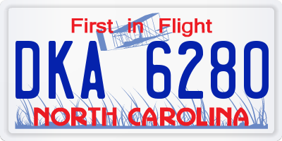 NC license plate DKA6280