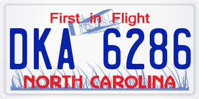NC license plate DKA6286
