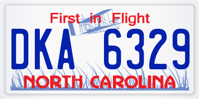 NC license plate DKA6329