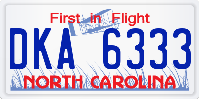 NC license plate DKA6333