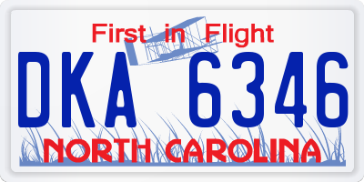NC license plate DKA6346