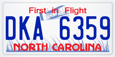 NC license plate DKA6359