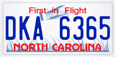NC license plate DKA6365