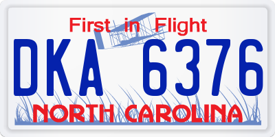 NC license plate DKA6376