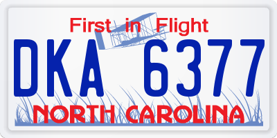 NC license plate DKA6377