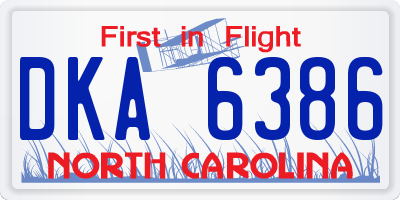 NC license plate DKA6386