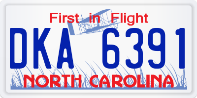 NC license plate DKA6391