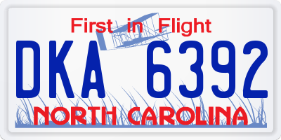 NC license plate DKA6392