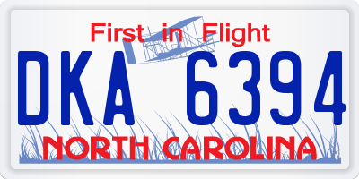 NC license plate DKA6394
