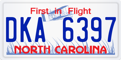 NC license plate DKA6397