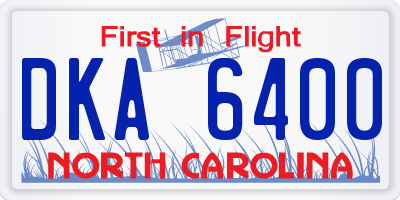 NC license plate DKA6400