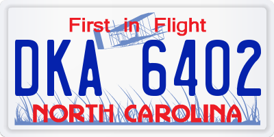 NC license plate DKA6402