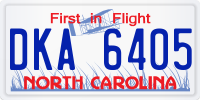 NC license plate DKA6405