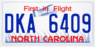 NC license plate DKA6409