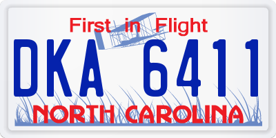 NC license plate DKA6411