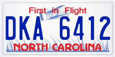 NC license plate DKA6412