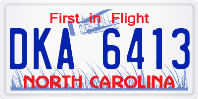 NC license plate DKA6413