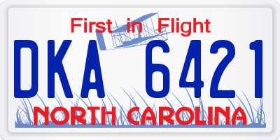 NC license plate DKA6421
