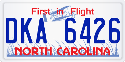 NC license plate DKA6426