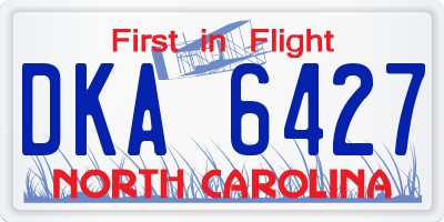 NC license plate DKA6427