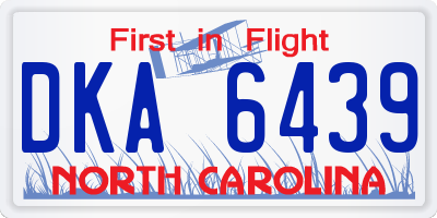 NC license plate DKA6439
