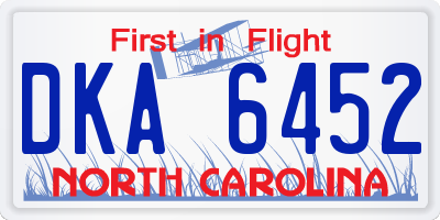 NC license plate DKA6452
