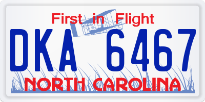 NC license plate DKA6467