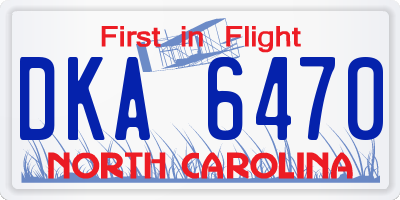 NC license plate DKA6470