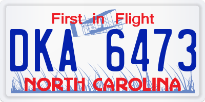 NC license plate DKA6473
