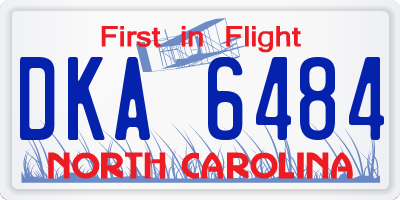 NC license plate DKA6484