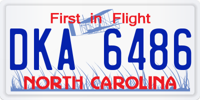 NC license plate DKA6486