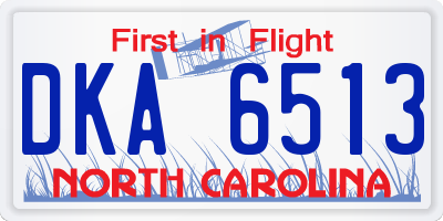 NC license plate DKA6513