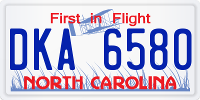 NC license plate DKA6580