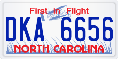 NC license plate DKA6656